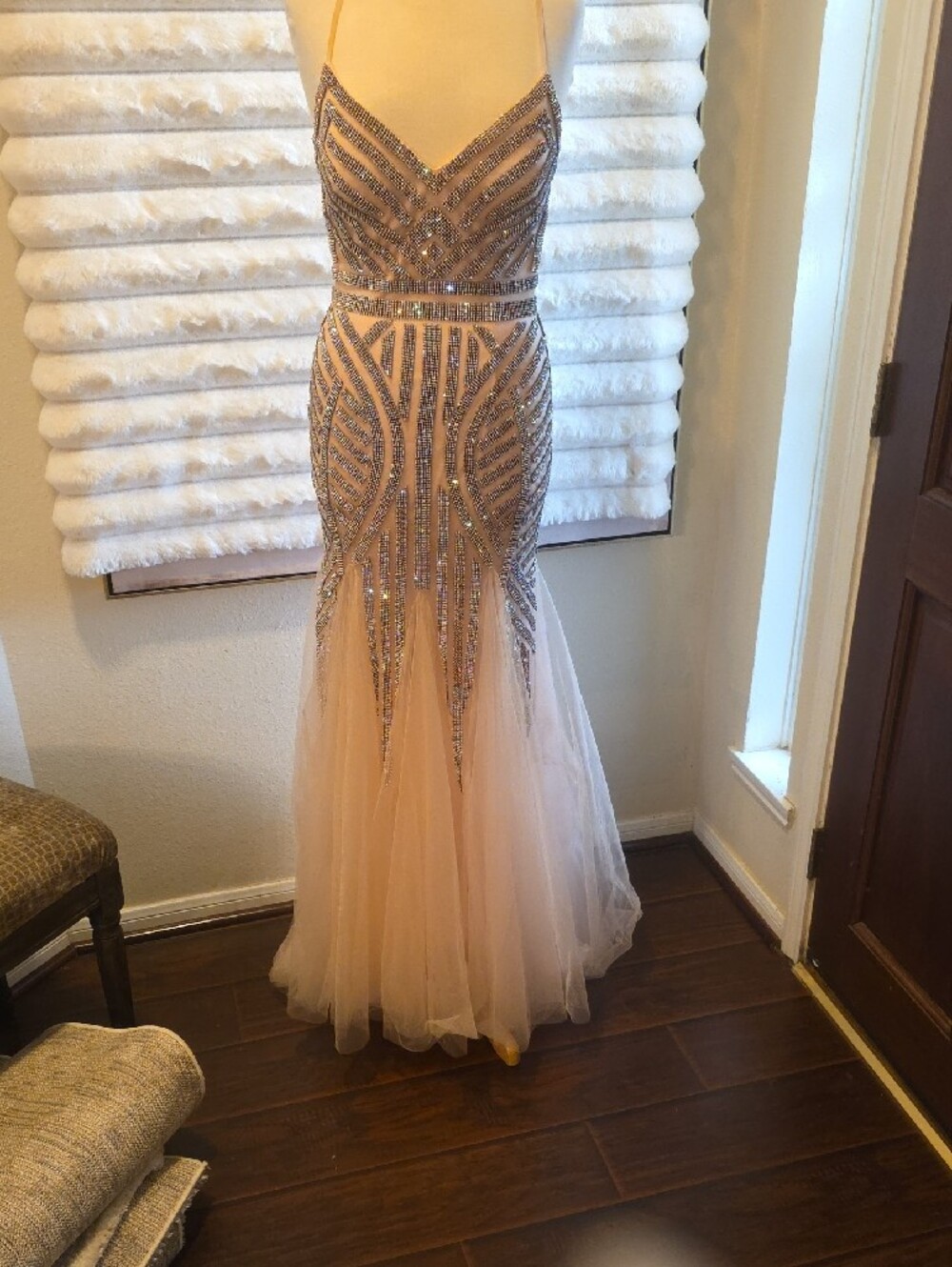 Alyce Paris Blush Pink Beaded Mermaid Prom Dress - Picture 6 of 9